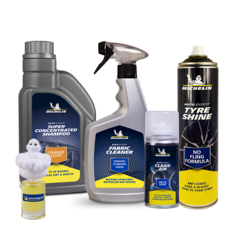 MICHELIN W31456 Car shampoo + W31425 Fabric cleaner + W31432 tyre shine + W31449 Clean air Arctic scent + W31821  Air fresheners bib mini