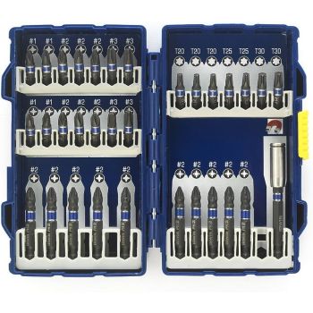 IRWIN 1923437 - Impact Rated Screwdriver Bit Set, 1/4 Hex Bit Holder, 25mm/50mm, 32 Pieces