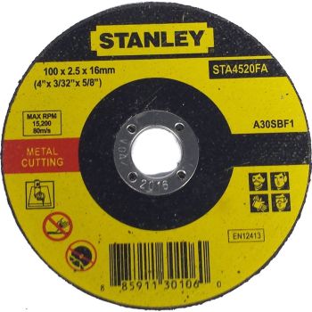 STANLEY STA4521S 115X3X22.23 INOX CUTTING WHEEL TYPE 27