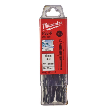 MILWAUKEE 4932363514 - HSS-R METAL DRILL 8 X 117 MM (10 PCS.)