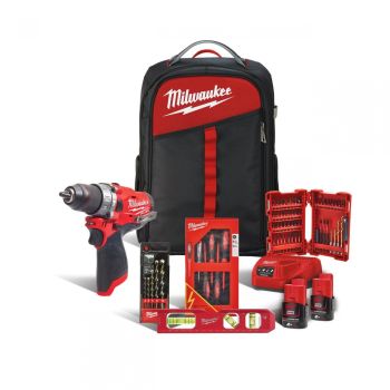 Milwaukee M12FPD-202BH - FUEL 13MM HAMMER DRILL/DRIVER KIT