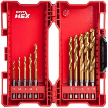 Milwaukee 48894759 - Hex Shockwave Hss Metal Drill Bits 10pcs