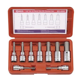 OTHERS, BS-409H, GENIUS Tools, 9pcs., Metric HEX Bits Sockets Set