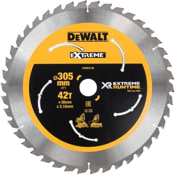 DEWALT DT99574-QZ XR FLEXVOLT MITRE SAW BLADE 305*30MM*42T